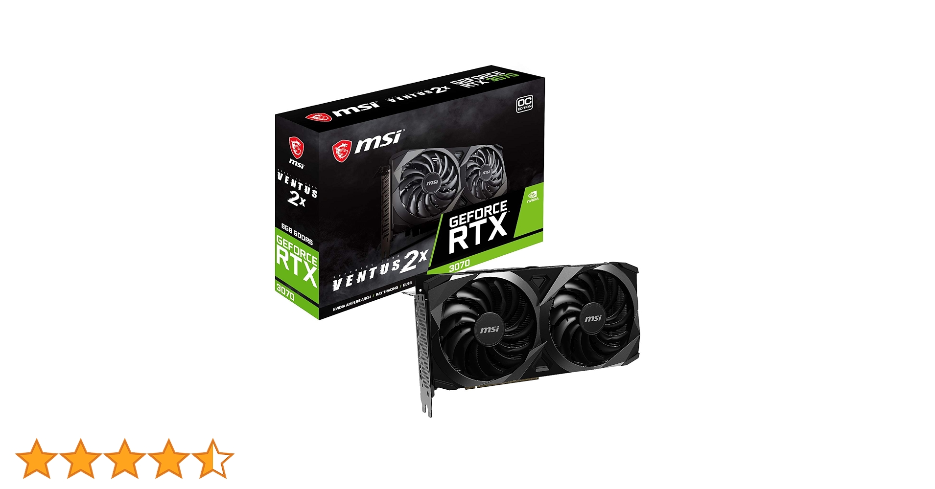 【美品】MSI GeForce RTX 3070 VENTUS 2X OC MSI GeForce RTX 3070 VENTUS 2X OC Gaming Grafikkarte - RTX